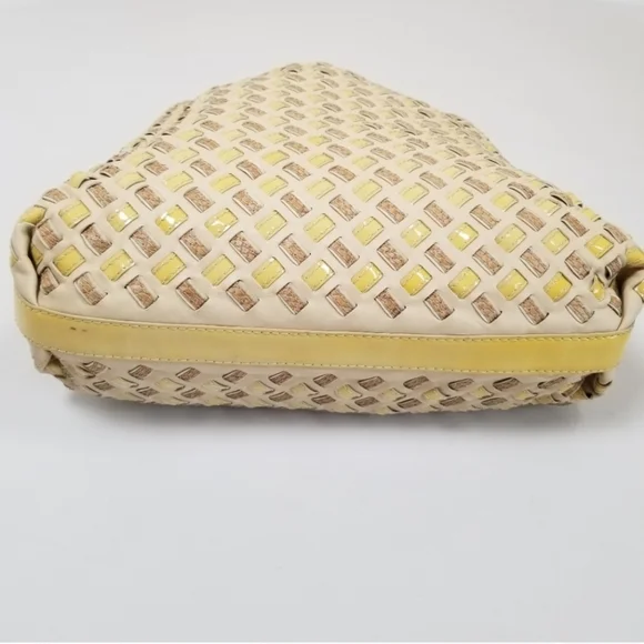 COACH LE PEYTON WOVEN LEATHER LG SHOULDER BAG Rare! - Picture 6 of 15